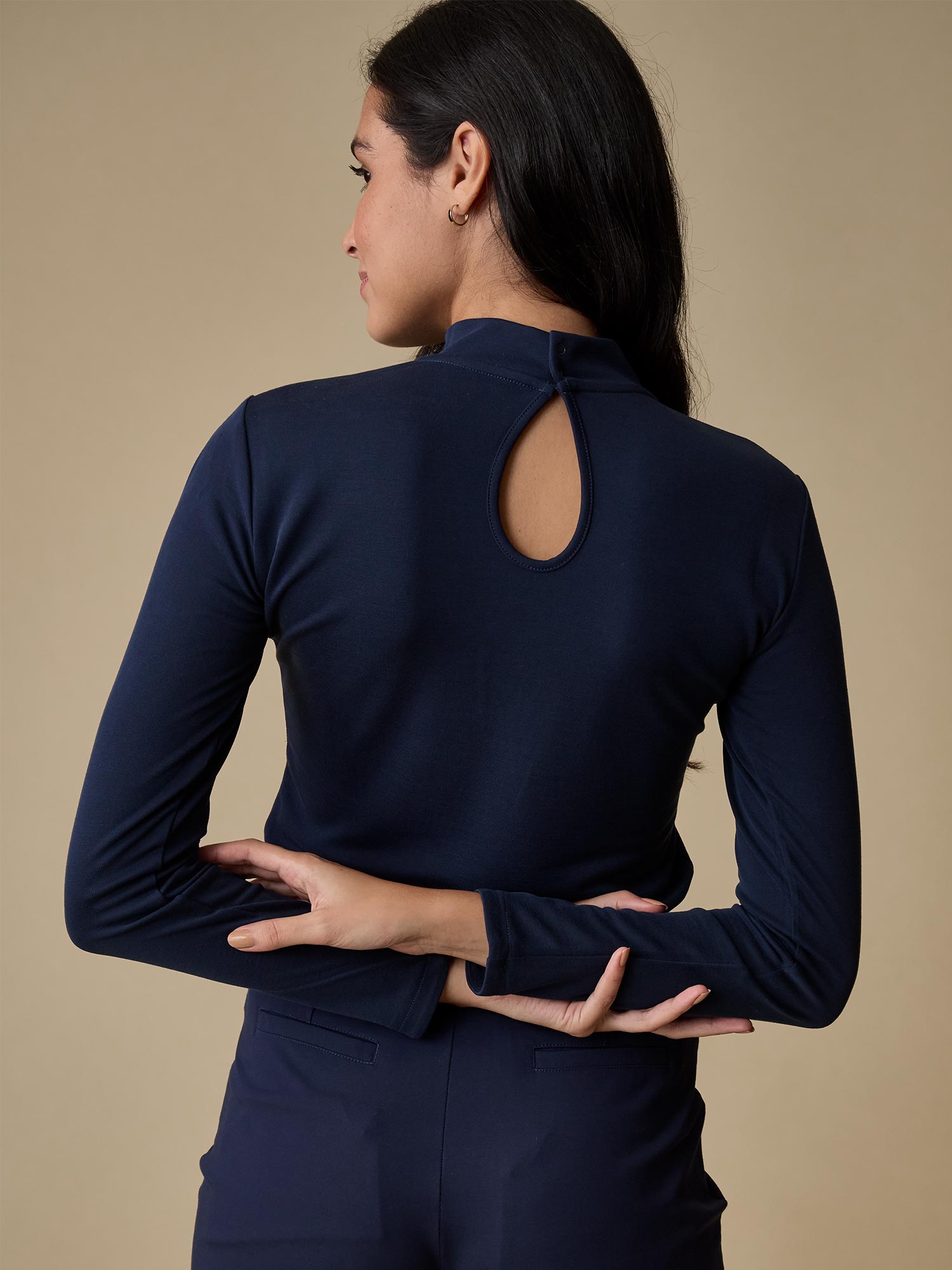Long Sleeved Modal Keyhole Top | Ladies Golf Apparel | A. Putnam Periwinkle / M Long Sleeved Modal Keyhole Top | Ladies Golf Apparel | A. Putnam Periwinkle / M