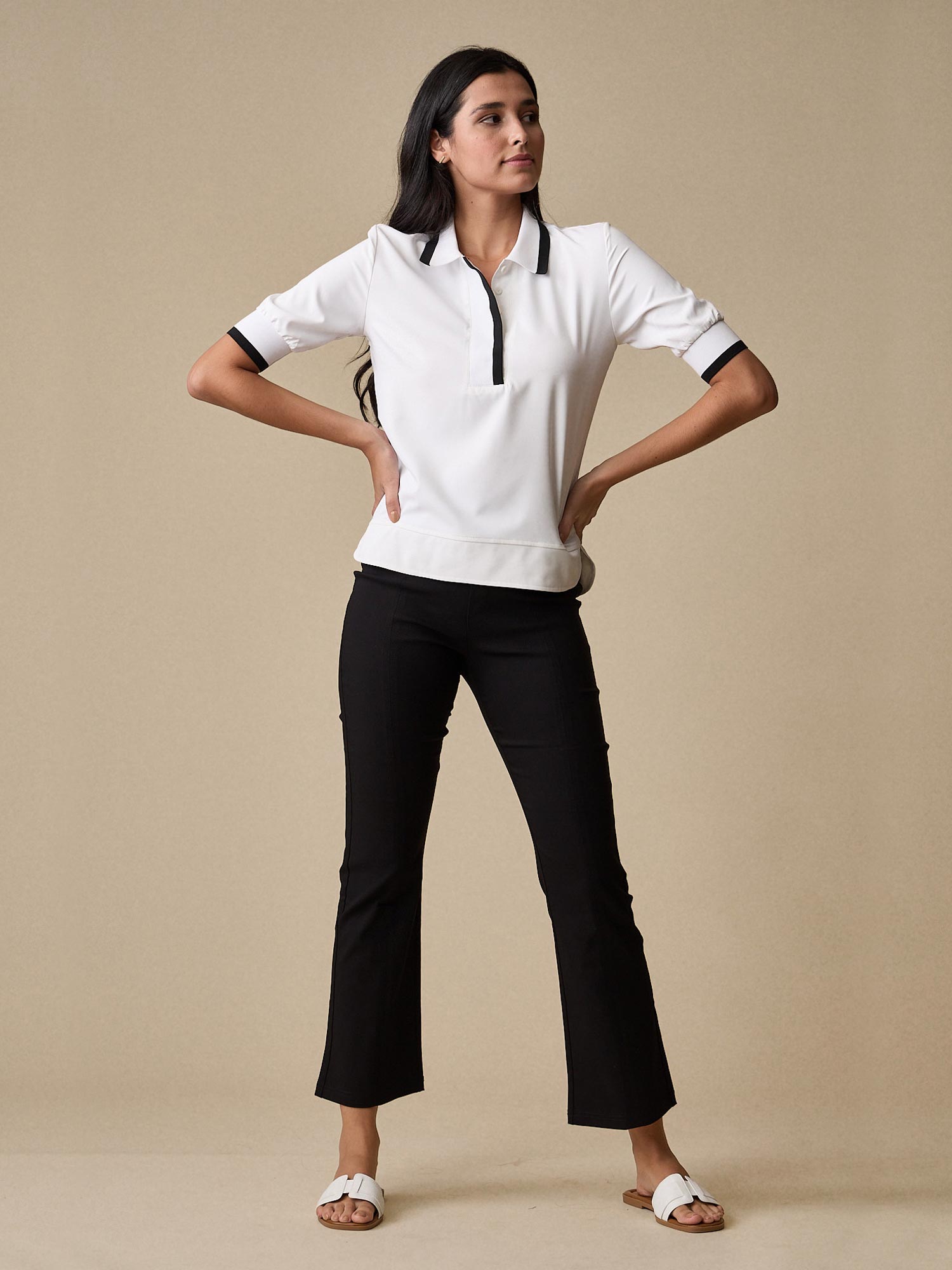 Short Sleeve White Polo And Jeans Short Sleeve Polo - Main Image