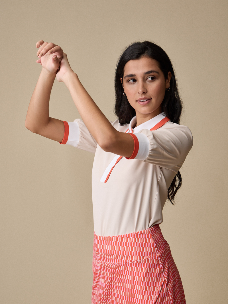 short sleeve polo with necktie